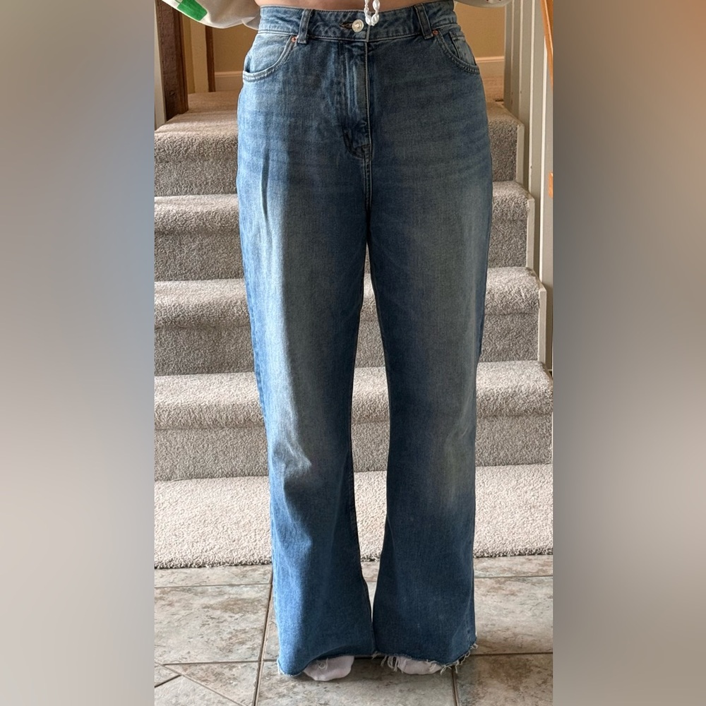 Primark High Rise Straight Leg Jeans | Long Inseam | Light Wash | Size 10